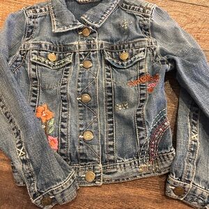 Gap Kids Embroidered Vintage Denim Girls Jacket ‘07 (6-7)